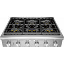  Thermador 36-inch Built-in Gas Rangetop with Patented Pedestal Star® Burners PCG366W IMAGE 2