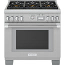  Thermador 36-inch Freestanding Gas Range with ExtraLow® Burners PRG366WG IMAGE 1