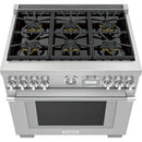  Thermador 36-inch Freestanding Gas Range with ExtraLow® Burners PRG366WG IMAGE 2