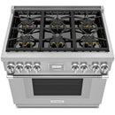  Thermador 36-inch Freestanding Dual-Fuel Range with Star® Burner PRD366WHC IMAGE 2