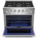  Vesta 36-inch Freestanding Gas Range VRG-ONTARIO-36SS IMAGE 2